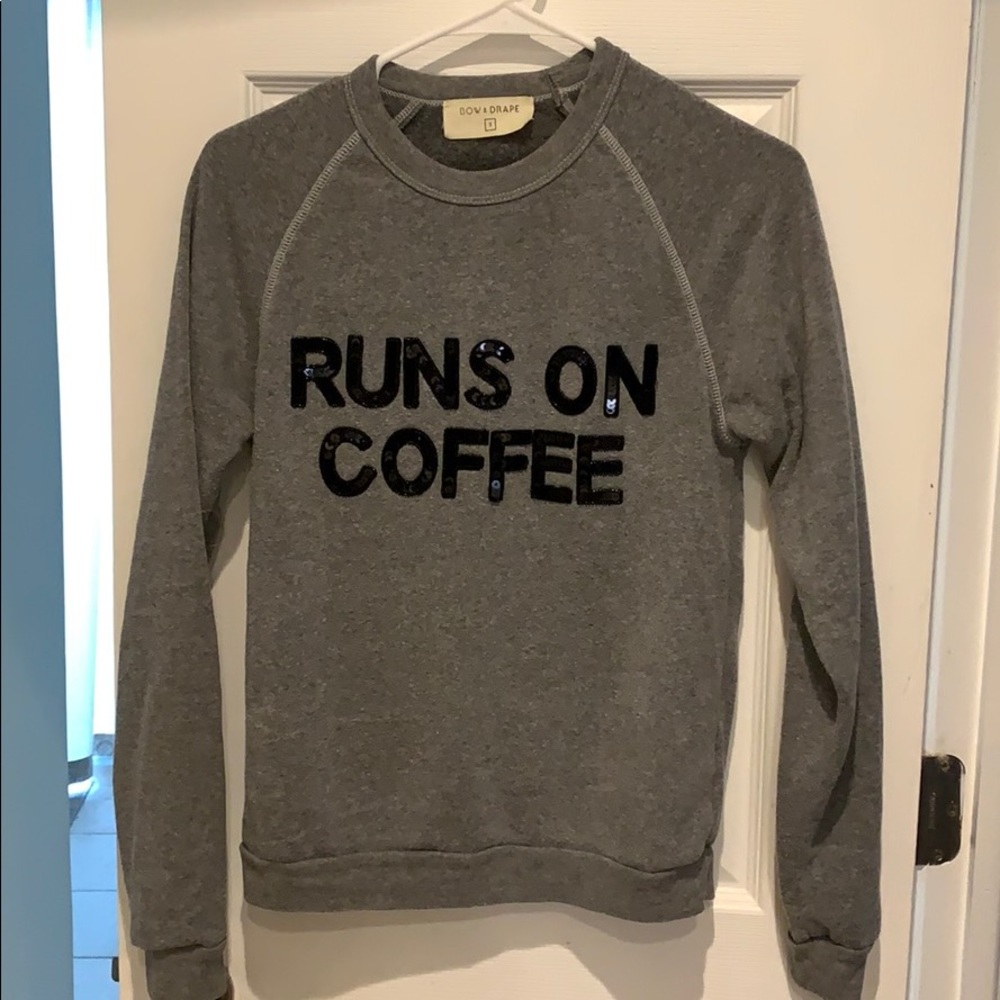 Bow and Drape Sequin Sweatshirt